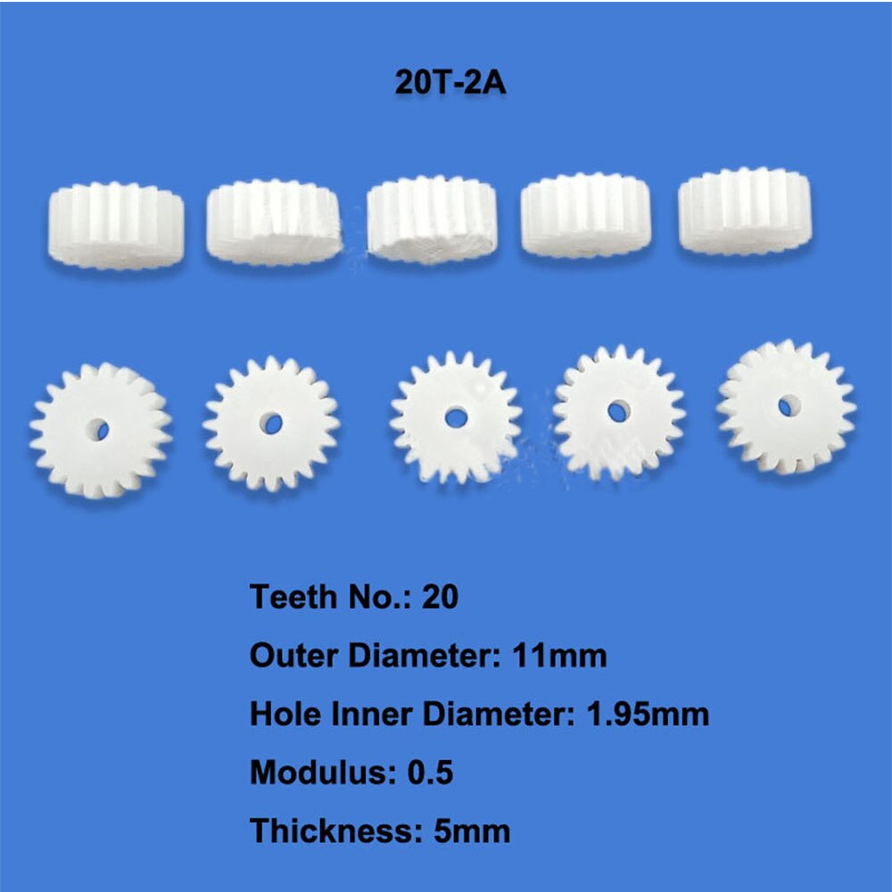 10Pcs 8T 9T 10T 12T 13T 14T 16T 18T 20 T 8-20 Tanden 0.5 Modulus Spindel Plastic Vistuig Motor Shaft Reduction Gear 1.5/2/2.5Mm Gat
