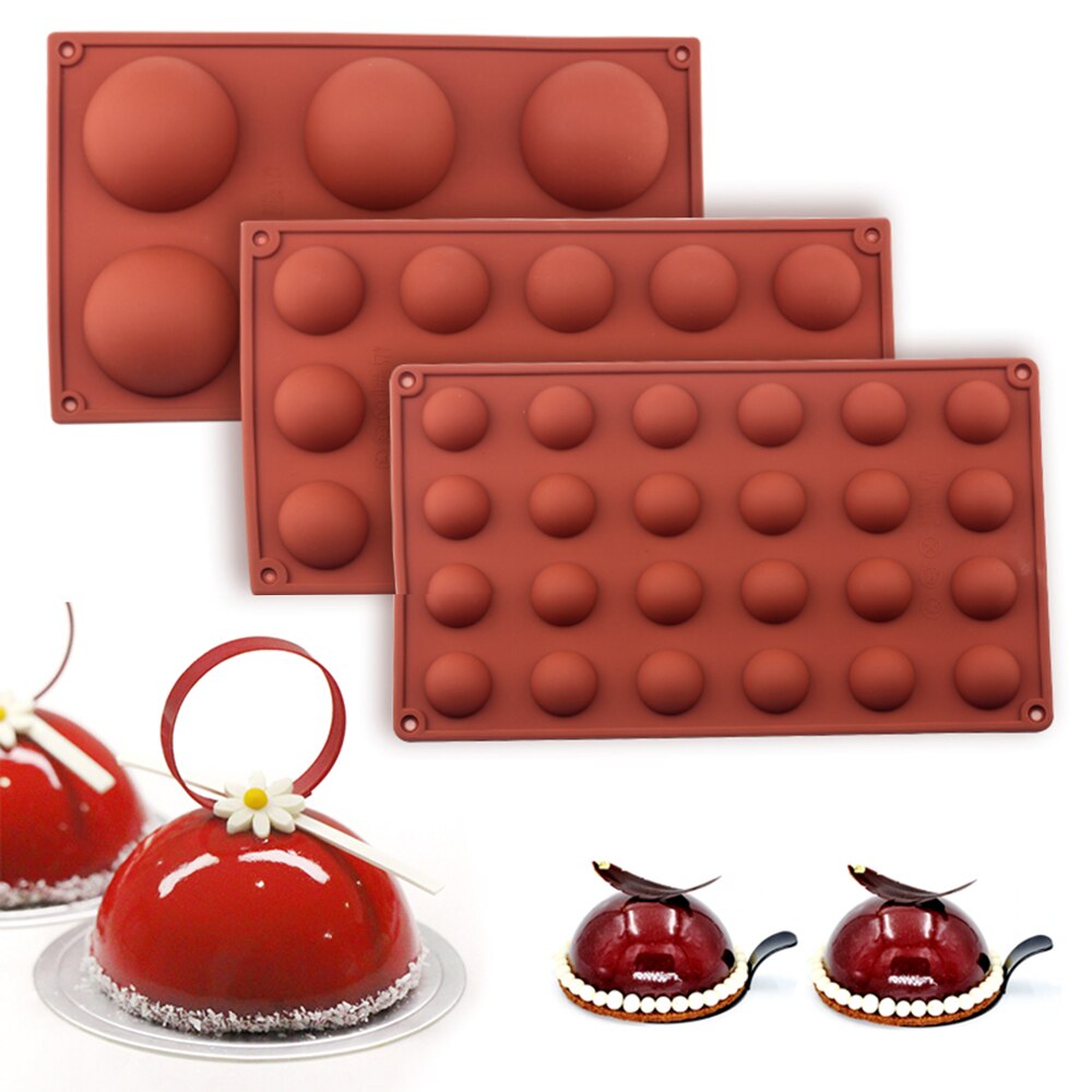Mezza sfera sfera stampo in silicone torta rotonda cioccolato pasticceria Bakeware stampino budino gelatina sapone Pannello caramelle stampi da forno cucina