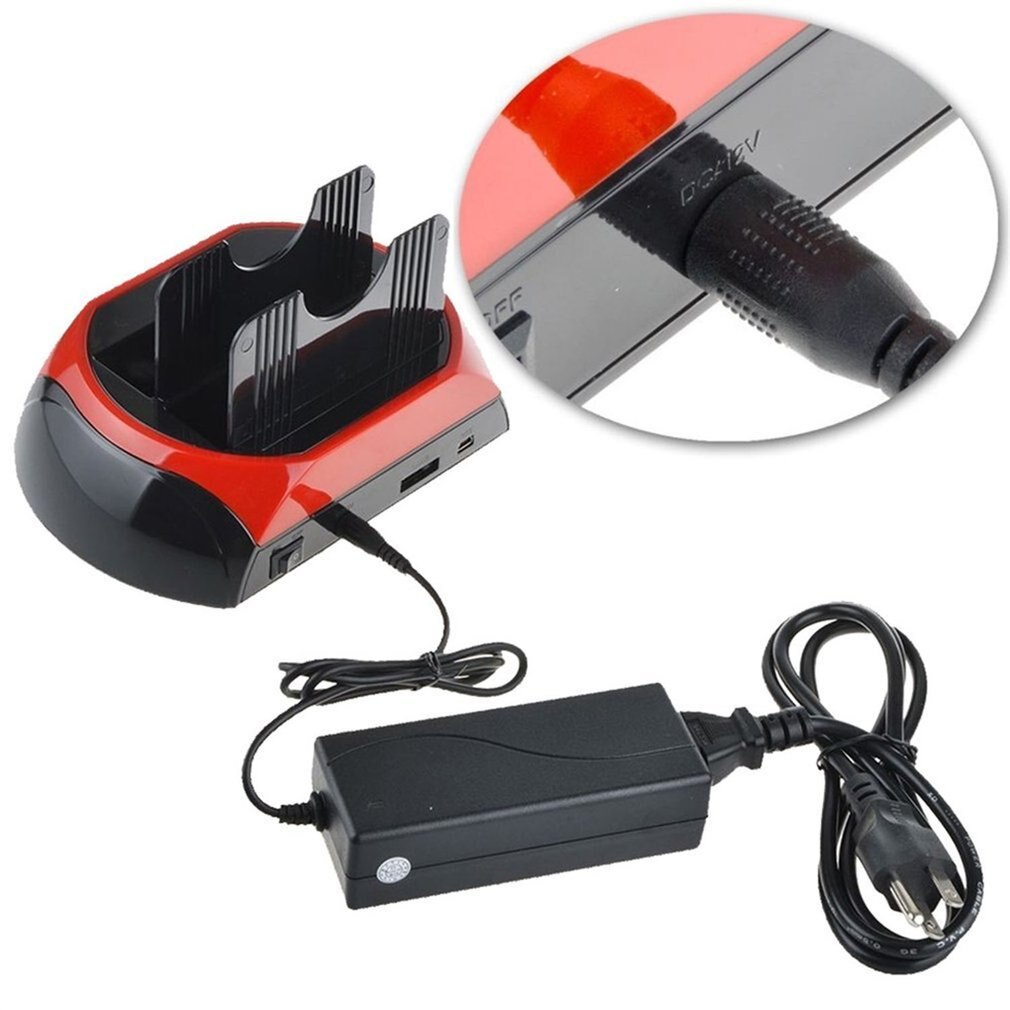 Estación de acoplamiento multifuncional HDD Dual USB 2,0 2,5/3,5 pulgadas IDE SATA caja externa de HDD caja de disco duro lector de tarjetas.