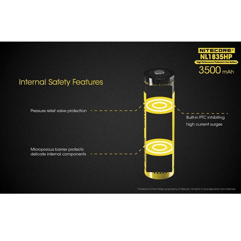 Nitecore NL1835HP 3500MAH wiederaufladbare Geschmack-oben Li-Ion 18650 batterie 8A Ausgang