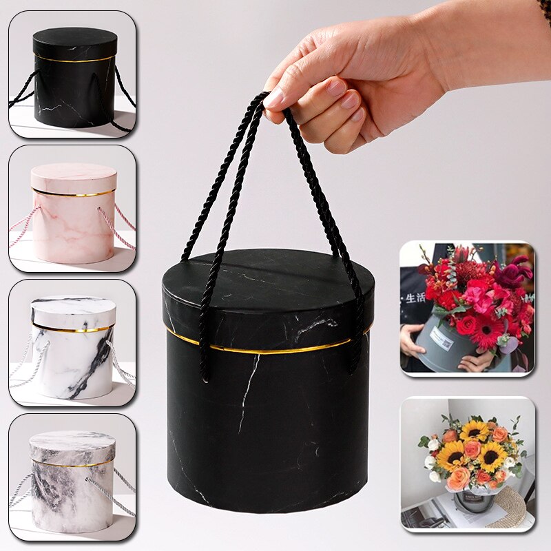 Ronde Bloemen Dozen Bloem Verpakking Papieren Zak Cadeau Opbergdoos Bloemist Boeket Bloem Verpakking Doos Met Deksel Wedding Party
