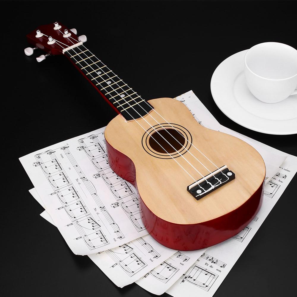 21 Inch Mahogany Wooden Ukulele Small Guitar Painted Color Dedicated Strings Foam Box