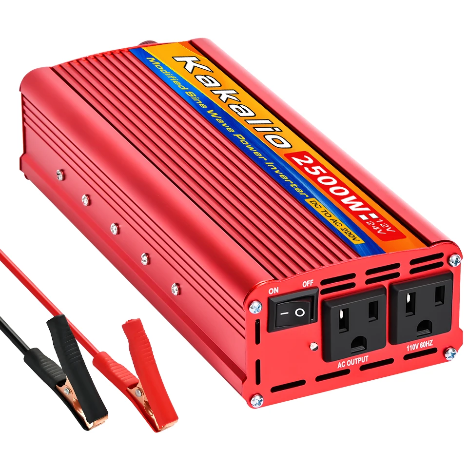 Inverter 60HZ 12V/24V110V600W1500W2000W2500W Household Improved Converter Modified Sine Wave Portable Car Power American Socket