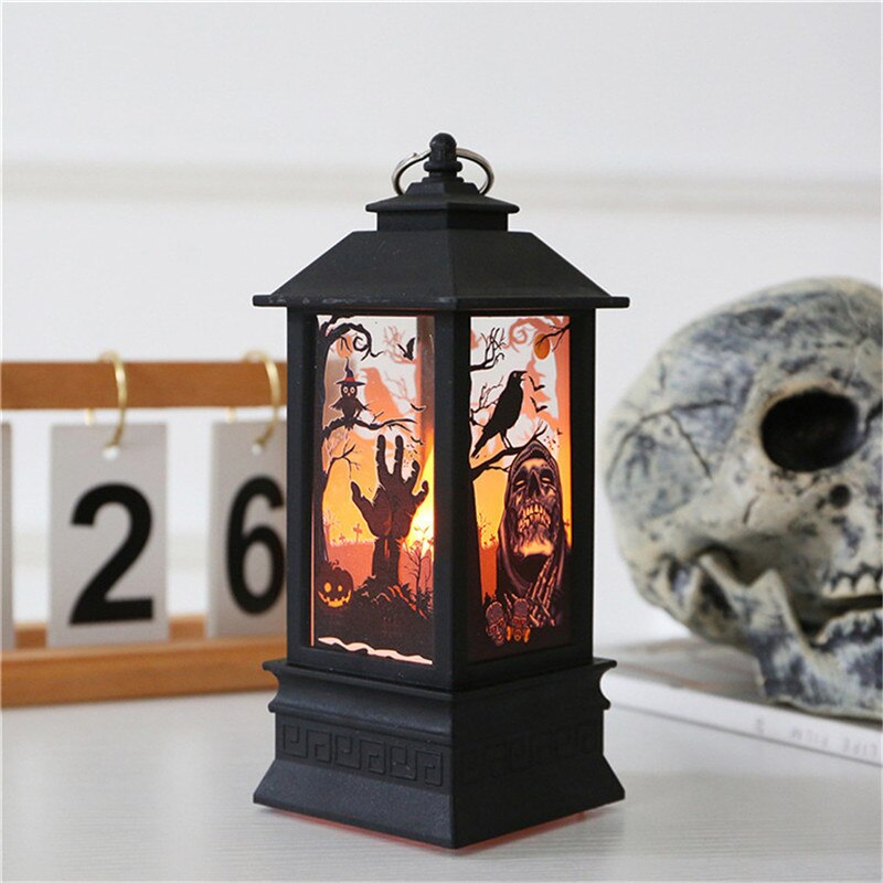 Halloween vintage kurpitsa linna valo lamppu led teevalo kynttilät halloween sisustusjuhliin riippuva lyhty kurpitsa lyhty