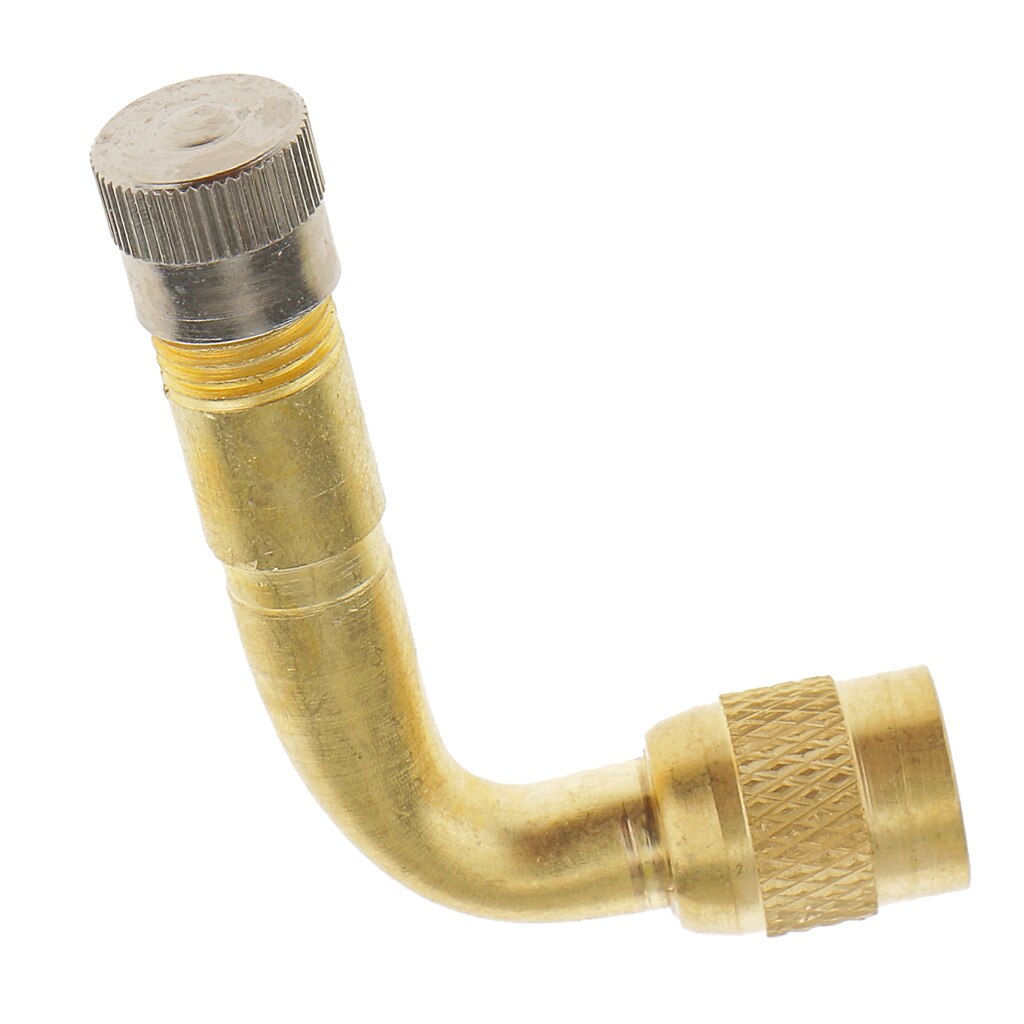 90 Degree Wheel Tire Tyre Valve Stem Extension Adaptor Vehicle Bike Truck RV Scooter Trailer Universal Extender Brass