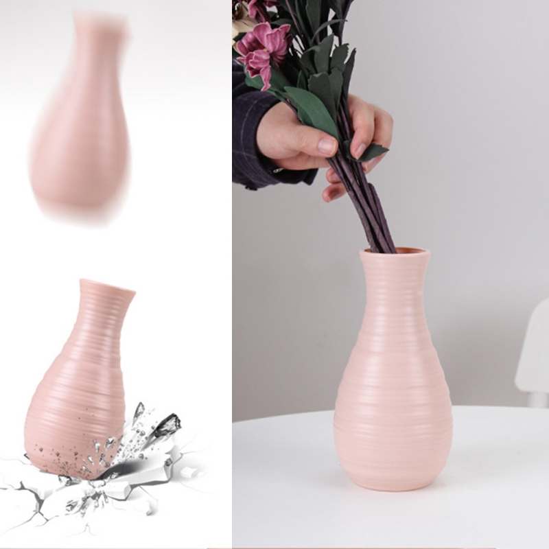 Vaas PE Plastic Slip Vallen Draagbare Huishoudelijke Unieke Vaas Bloemstuk Container Woondecoratie Origami Wit