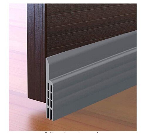 1M Silicone Strip Glass Door and Window Seal Sound Insulation Strip Self-adhesive Windproof Wooden Door Seam Door Bottom: Gray 