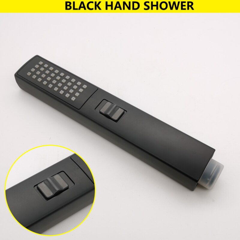 2 Functions ABS Hand Shower Sliding Bar Set Bathroom Fixture Adjustable Holder with Brass Connector Plug Chrome Matt Black: Black Shower