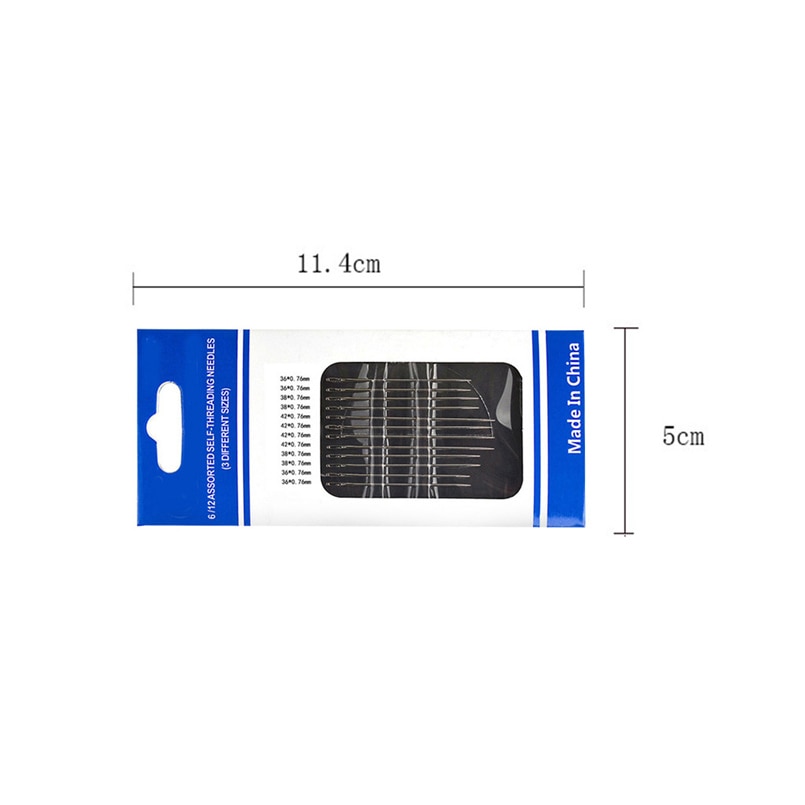 12pcs sewing needle hand sewing needle steel and nickel plating fine manual work easy threading side gold tail needle 20O28