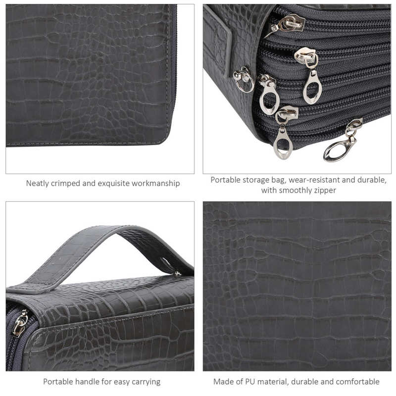 252 Gaten Gekleurde Etui Grote Capaciteit Art Schilderen Pen Draagbare Pu Pencilhold Pouch Kit