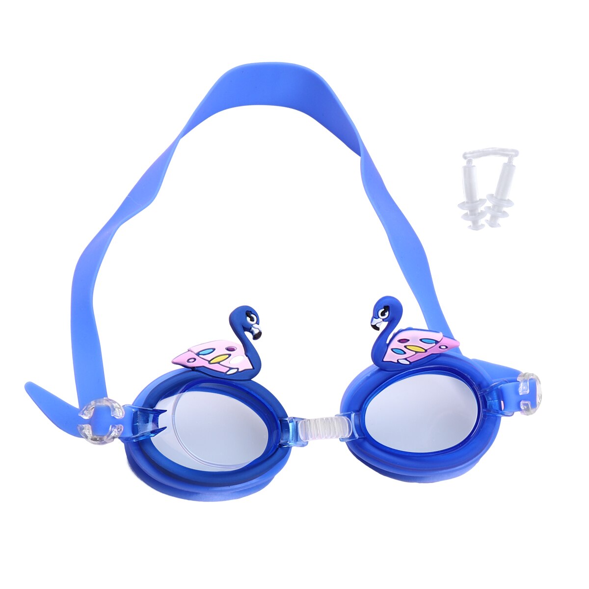 Adjustble Kids Zwembril Anti-Fog Cartoon Kinderen Zwemmen Bril Zwaan Decoratieve Strand Zwembad Accessoires Brillen: Blue