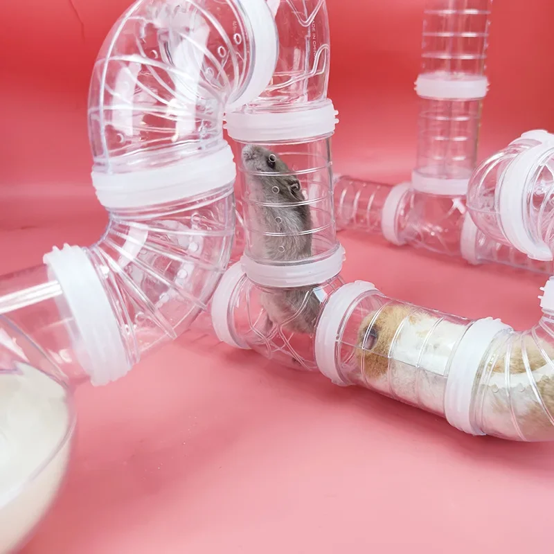 Hamsterbur tunnelrör gör-det-själv modulära anslutningsrör husdjur livsmiljö landskap motion löpning tillbehör тунель для хомяка