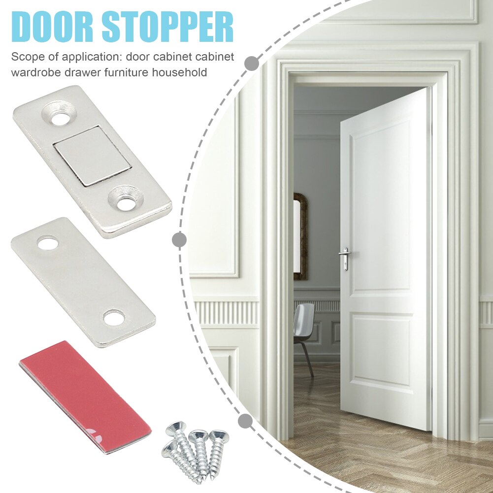 Magnetic Lock Door Stopper Cabinet Suction Door Wardrobe Cupboard Closet Holder Toilet Glass Catch Latch Furniture with Screws