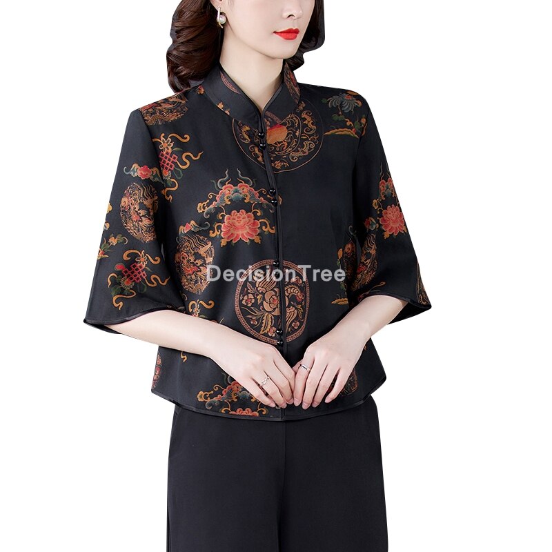 Chinese Traditionele Top Qipao Shirt Vrouw Cheongsam Stijl Overhemd Chinese Blouse Traditionele Chinese Kleding Voor Vrouwen