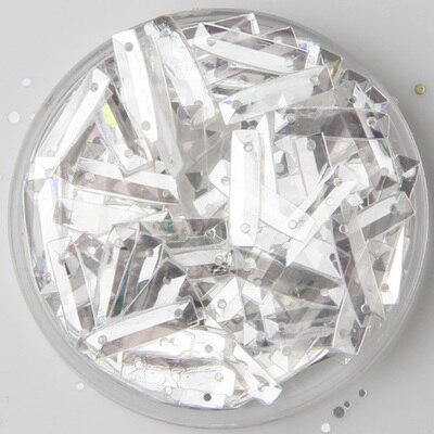 30Gram 3-25Mm Kristal Transparante Losse Pailletten Pailetten Naaien Bruiloft Decoratie Craft Diy Kledingstuk Accessoires: 3x14 Rectangle