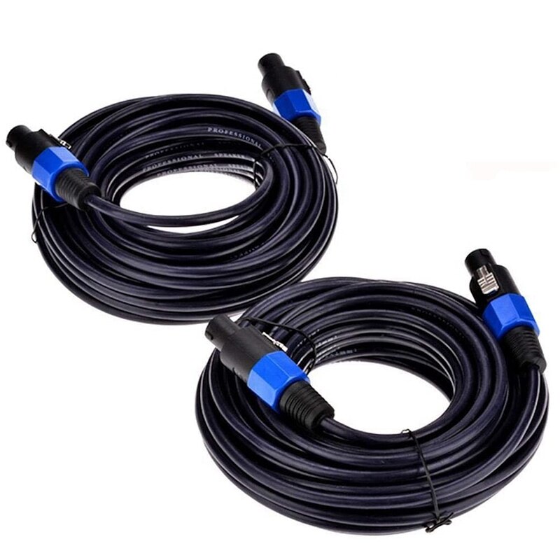 2 pack 25 ft mandlige speakon til speakon kabler , 12 gauge awg o ledningen dj højttaler kabel ledning med drejelås: Default Title
