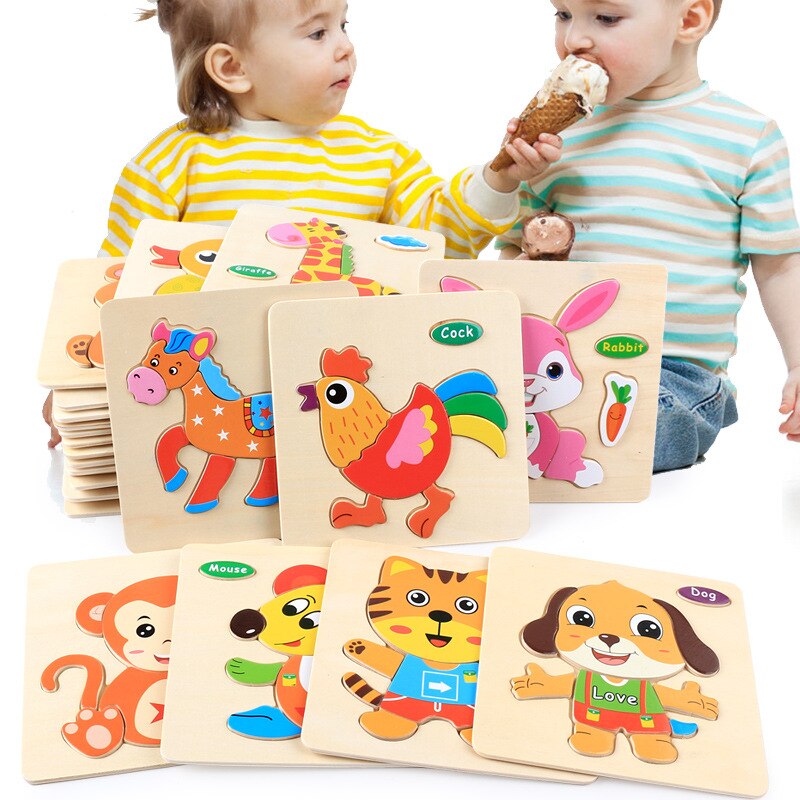 Holz kinder spielzeug 3-7 jahre alt kognitiven 3D drei-dimensional puzzle spielzeug Frühen bildung pädagogisches holz puzzle spielzeug