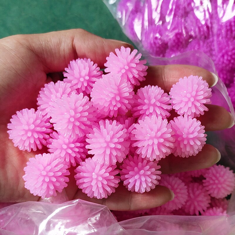 10 pz TPR Bayberry Ball Hedgehog Mini Massage Ball per Yoga Foot Massage Ball Vent Decompression Soft Squishy Squeeze Fidget Toy: Pink