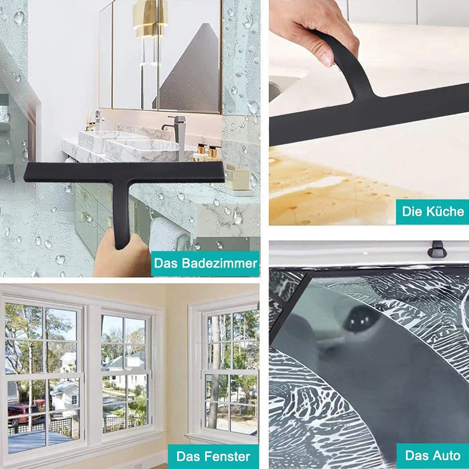 Glass Wiper Scraper Mirror Cleaner Intdoor Kitchen Supplies Stainless Steel Bathroom Accessories Shower Wiper Squeegee