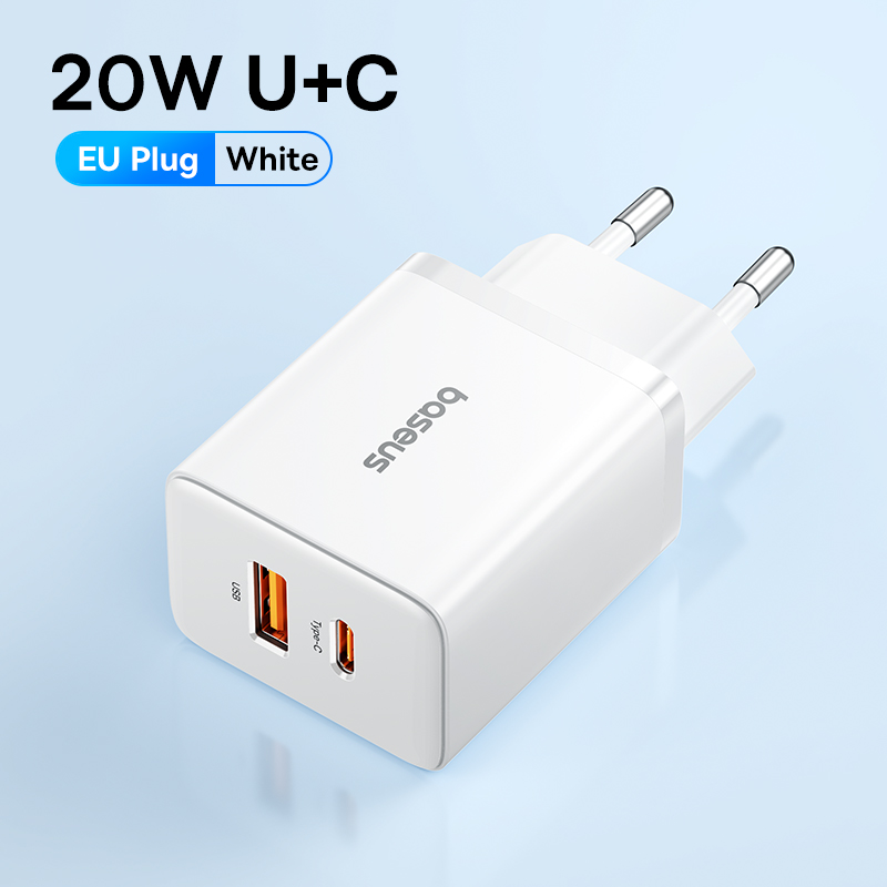 Baseus Chargeur USB Type C PD, Charge Rapide, 20W, iPhone 16, 15, 14, 13, 12, 11, Xiaomi, Écouteurs, Chargeur de Téléphone Rapide: CH