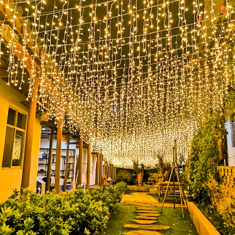 Christmas Decoration 8-24M LED Curtain Icicle String Lights Droops 0.6M Garland for Wedding year