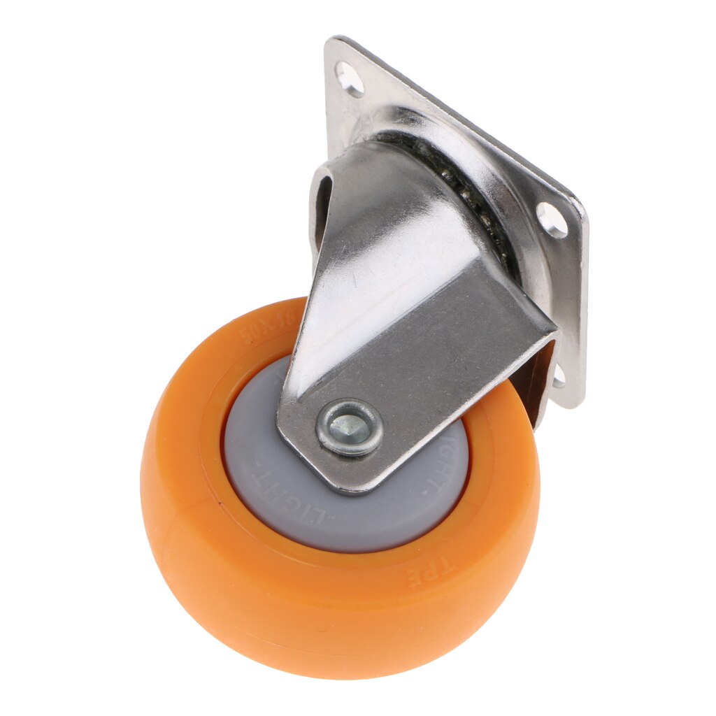 4pcs Nylon All Swivel Caster Wheels Plate Caster for Trolleys Orange 2'