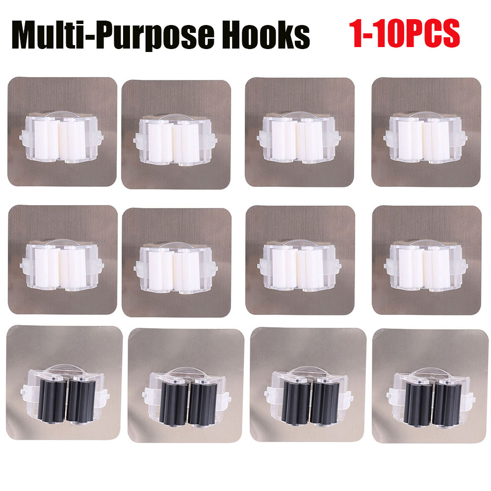 Multifunctionele Haken Mop Houder Wandmontage Organizer, borstel Bezem Hanger Haak Keuken Badkamer Waterdichte Wand Haak Self-Adhesiv