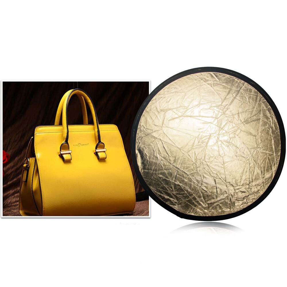 SH 30cm Portable Disc for Photography Light Reflector Round 5 in 1 Handhold Multi-Disc Diffuers Collapsible Gold and Silver