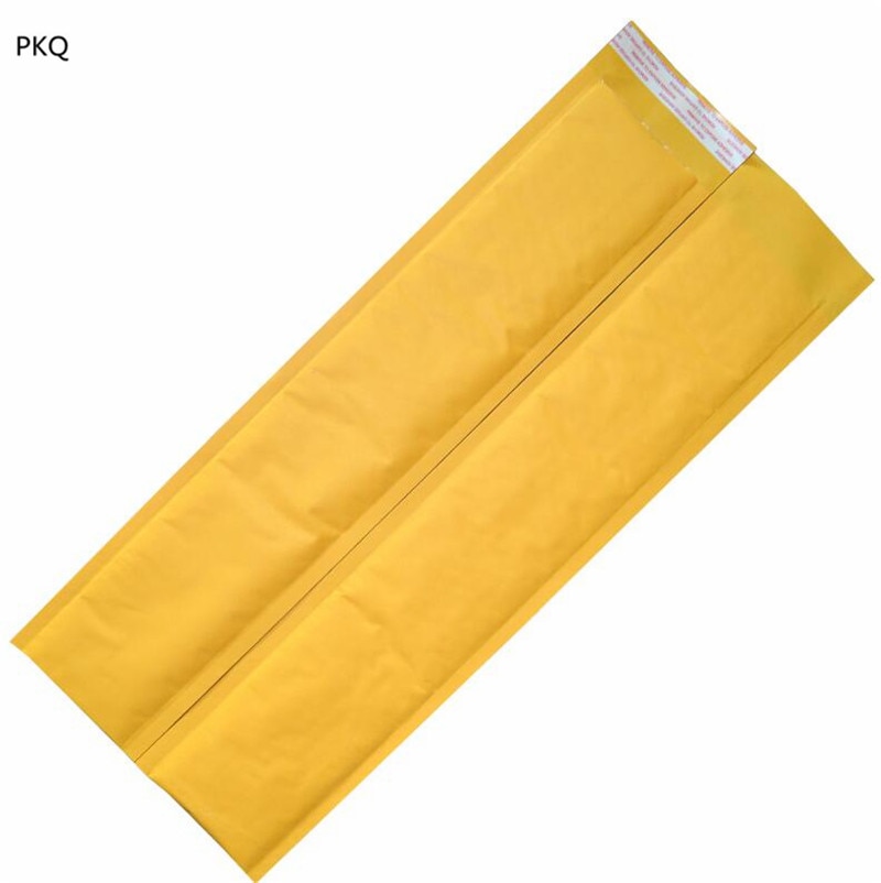 Bolsas de burbuja de papel Kraft amarillo de 7 tamaños, 50 Uds., estilo largo, autosellado, amarillo, embalaje de correo, sobres acolchados de burbujas para correo