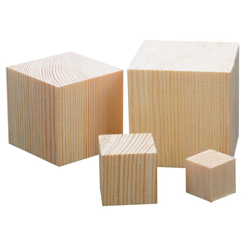 Natural Unfinished Solid Pine Wood Blocks Wood Cubes for Puzzle Making Photo Blocks Crafts and DIY Projects