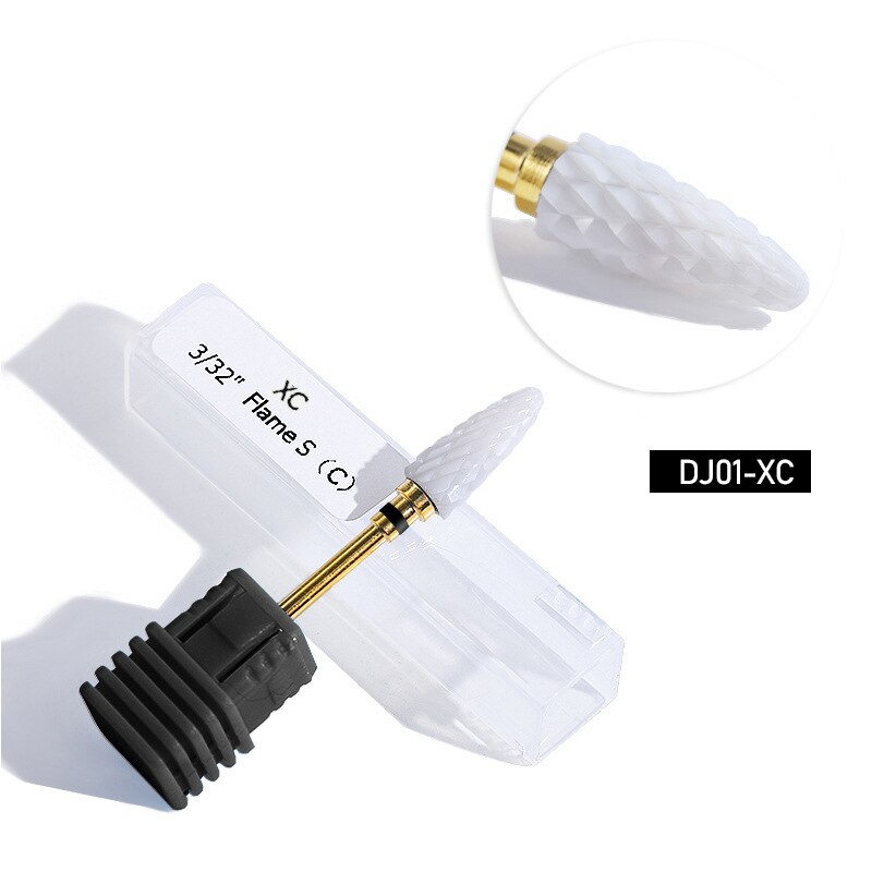 1PC Nail Cone Tip Ceramic Drill Bits Electric Cuticle Clean Rotary For Manicure Pedicure Grinding Head Sander Tool TSLM2: DJ01-XC