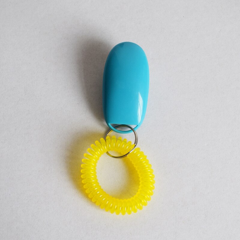 5pcs Pet Cat Dog Training Clicker Portable Dog Button Clicker Sound Trainer Pet Train Tool Wrist Strap Key Chain Accessory: Blue
