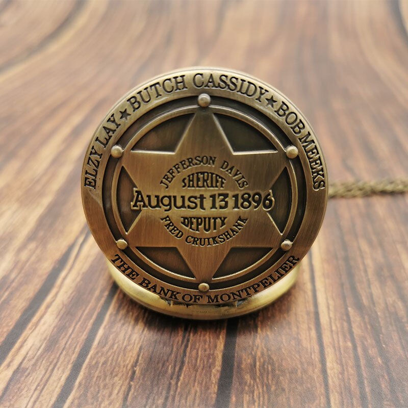 Vintage Punk Bronze Style Five-pointed Star Theme Quartz Pocket Watch Pendant Boys and Girls