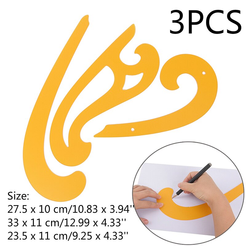 Comma Shape Measuring Tools Template Drawing Painting Craft Tool DIY Plastic Ruler French Curve Rule Gauges Tailor: B