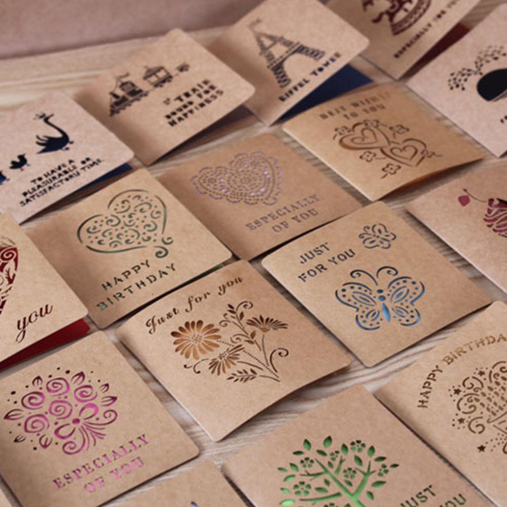 5 PCS Forest Pattern Lace Message Small Wedding Names Mother 's Day Teacher 's Day Greeting Card