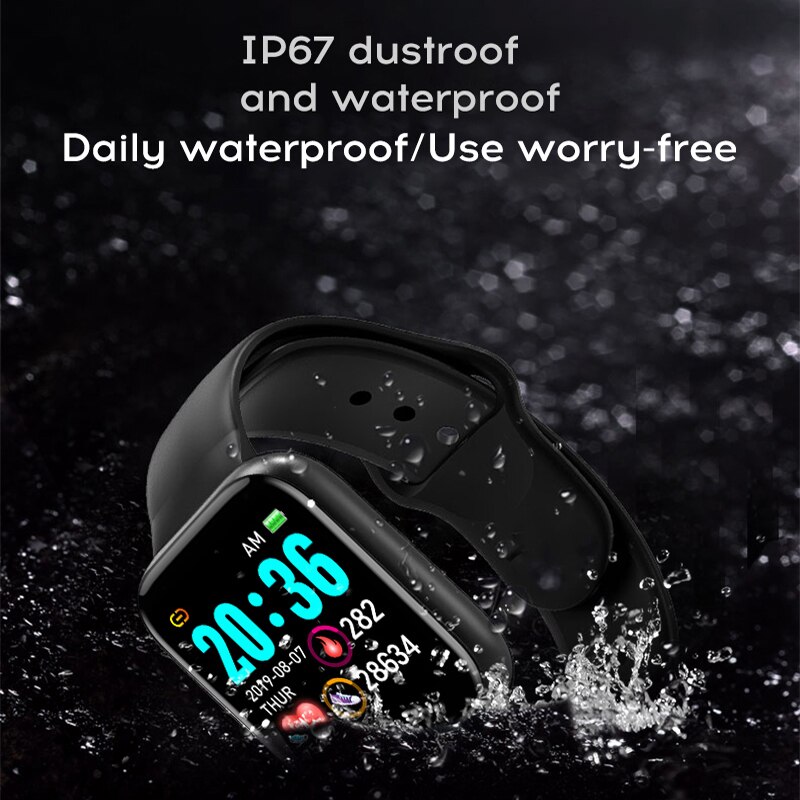 Originele Y68 Smart Horloges D20 Fitness Tracker Sport Waterdichte Hartslagmeter Mannen Smartwatch Klok