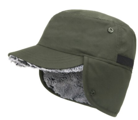 Gorra – casquette de bombardier pour homme et femme, Protection des oreilles, cyclisme, Ski, Baseball, taille ajustable, automne et hiver: Army Green