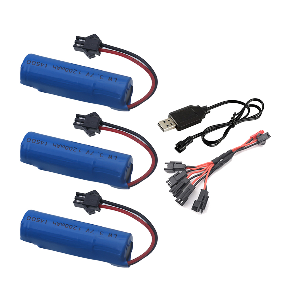 3.7V 1200mAh battery 14500 2S rechargeable battery for remote control toy helicopter train motorcycle 3.7v RC Stunt Car battery: Yellow