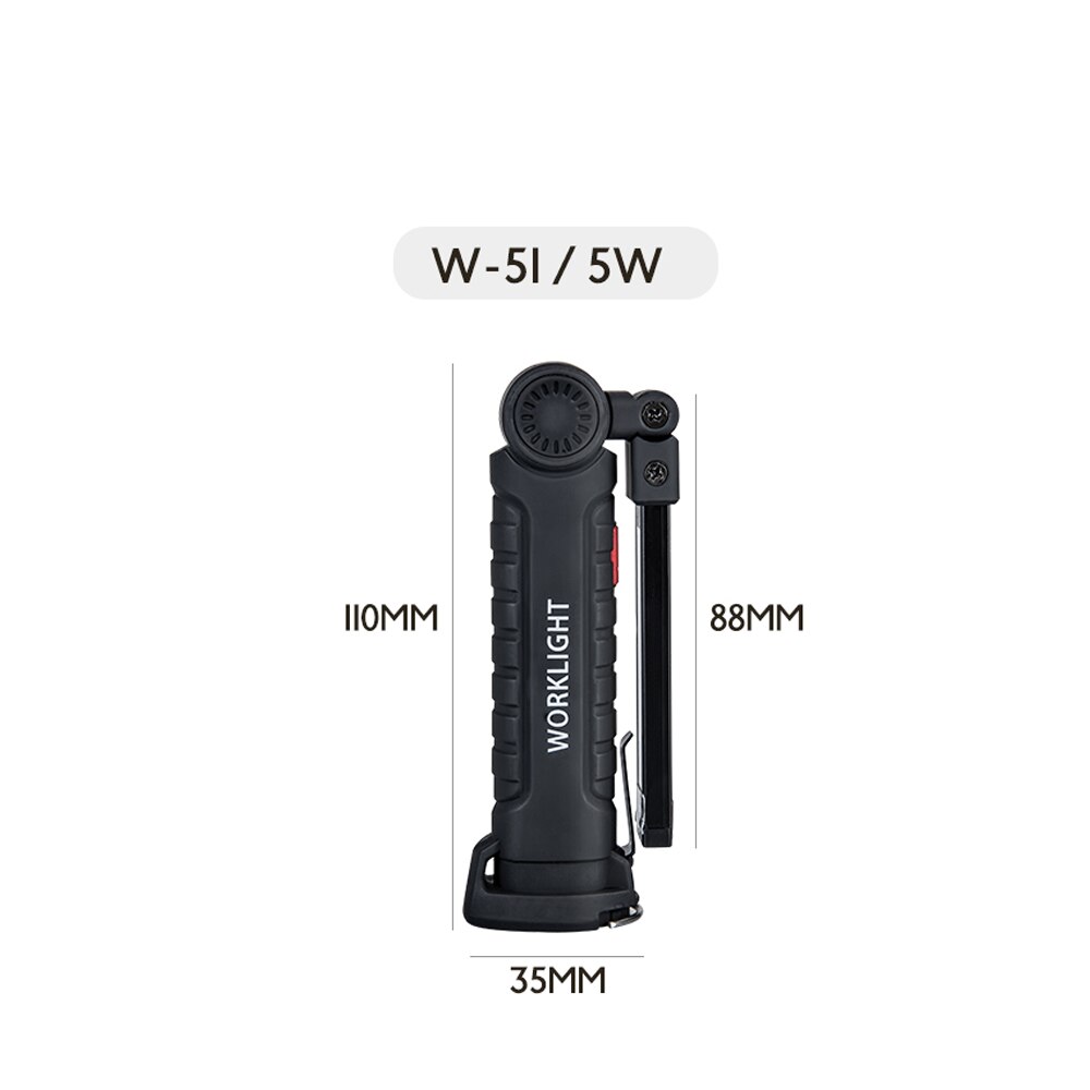 5W 10W Rechargeable LED Work Lights Portable Hand Lamp 800 Lumen 5 Modes COB LED Spotlight With Magnetic Base IP44: 5W