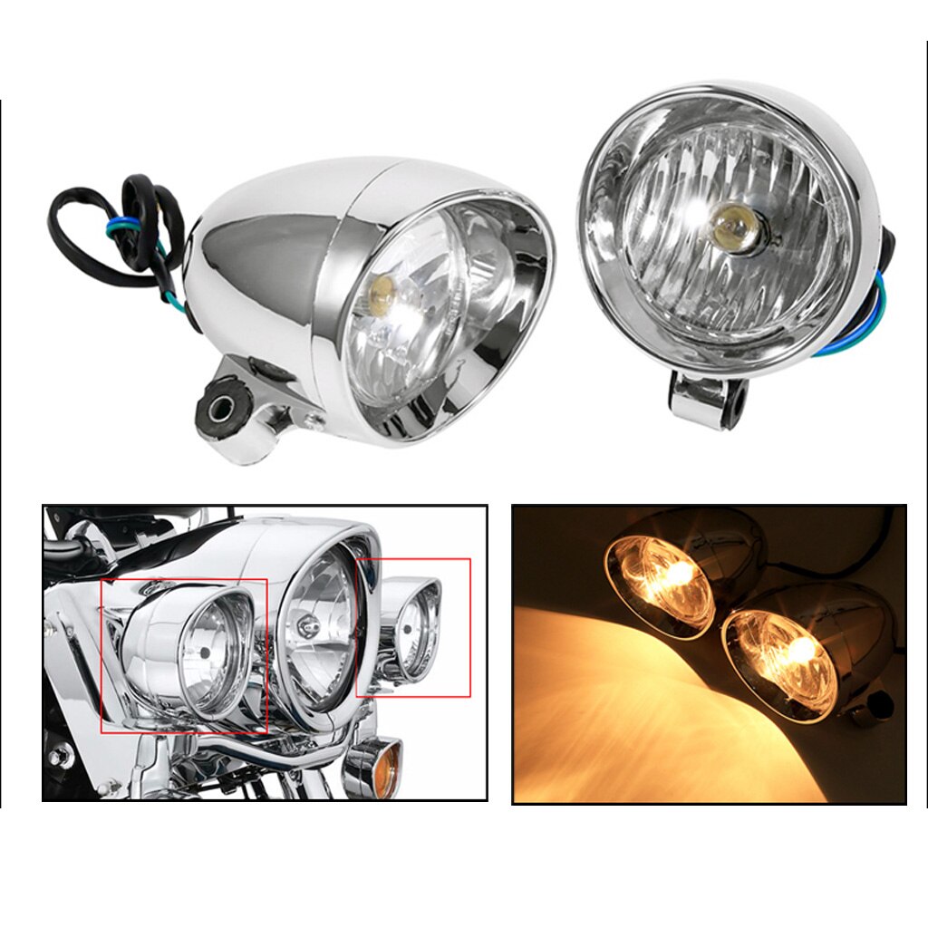Universal- LED Scheinwerfer Nebel Stelle Licht Lampe 12V Ersatz für Motorrad (Chrom Hülse)