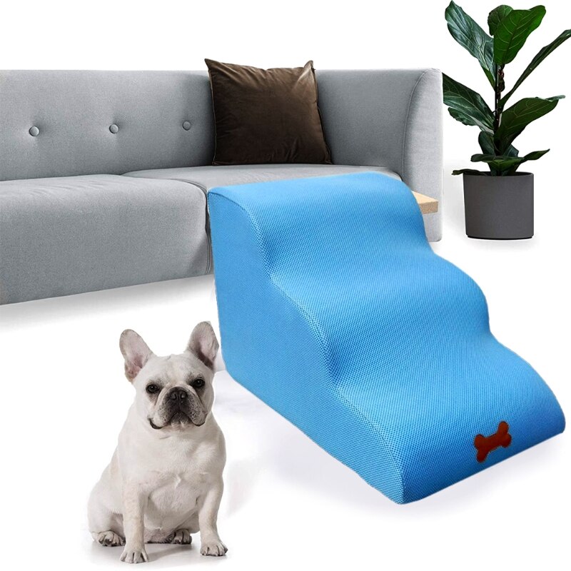 Lightweight Pet Stairs for Dogs & Cats Steps for High Beds and Couches Machine Washable E7CC