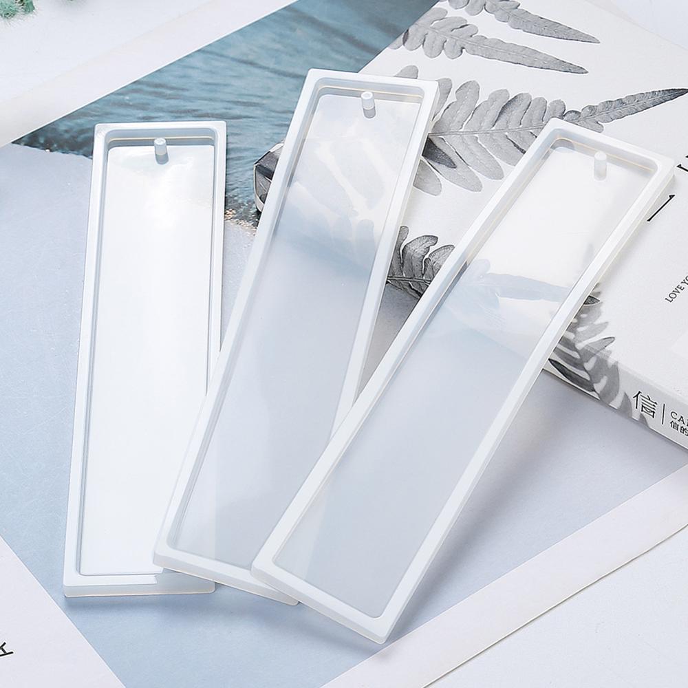¡Superventas! marcapáginas rectangulares de silicona, molde de marcapáginas DIY, molde de marcapáginas DIY, joyería de resina epoxi, molde transparente de silicona para manualidades DIY