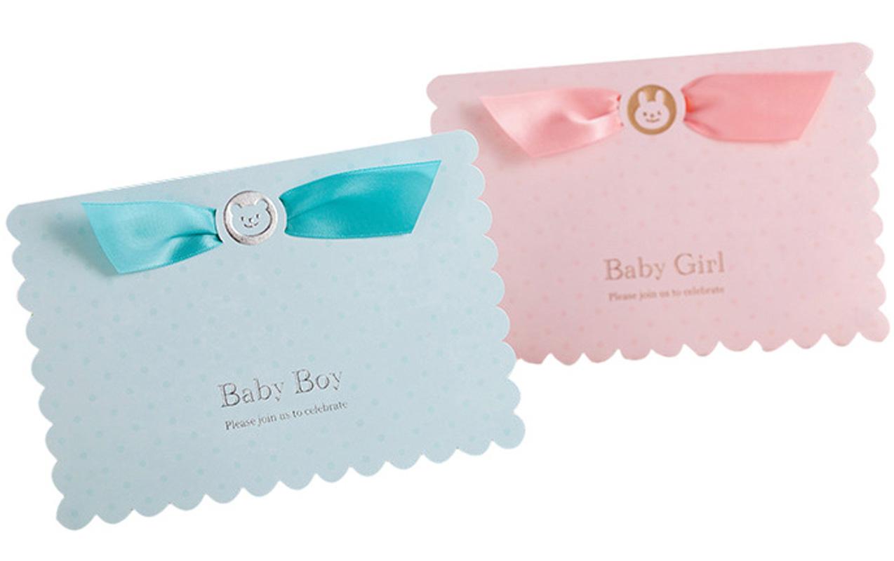 [velkommen baby] 1 stk pink & tiffany blå folde fødselsdag, bjørnebil bryllup til pige & dreng kort