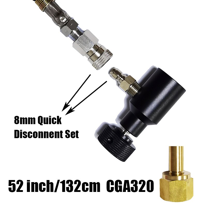 SodaStream SodaClub Cylinder CO2 Refill Station Adaptor With Hose On/Off adapter and W21.8-14(DIN 477) Or CGA320 Connector: 52inchCGA320 QD