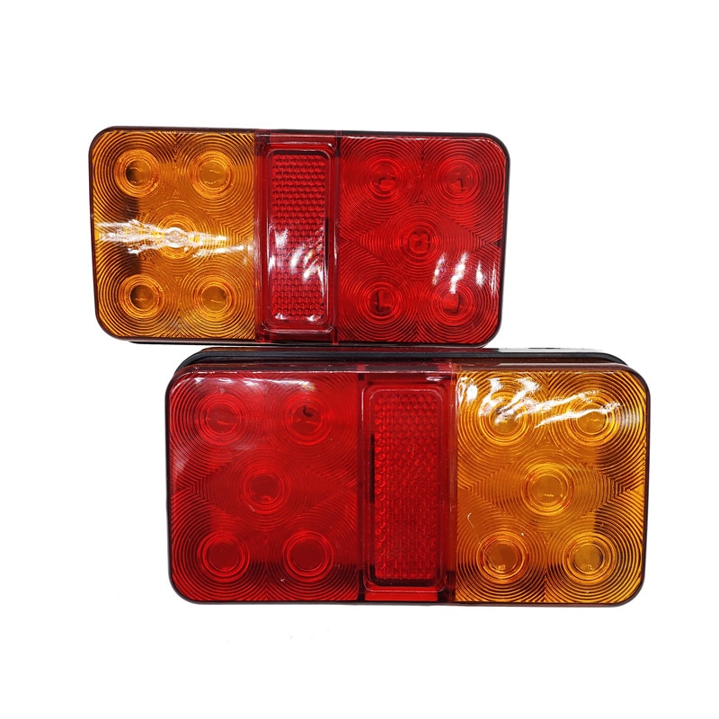 HECASA 4-Piece LED Brake & Turn Signal Light Set For Humvee M35 M998 – Red/Yellow Lenses