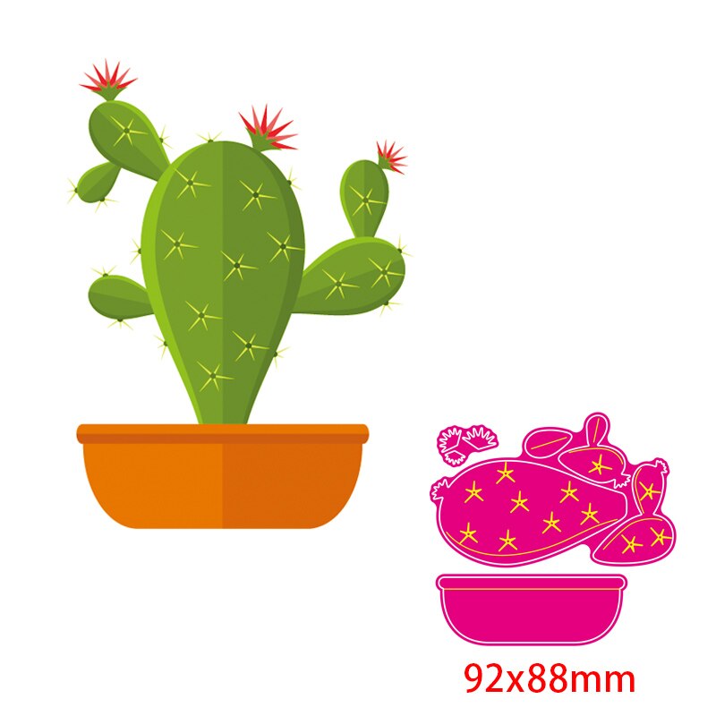 17 sorters krukväxt blommor gräs kaktusblad metall skär stansar bonsai aloe stencil för gör-det-själv scrapbooking kort dekoration: 8