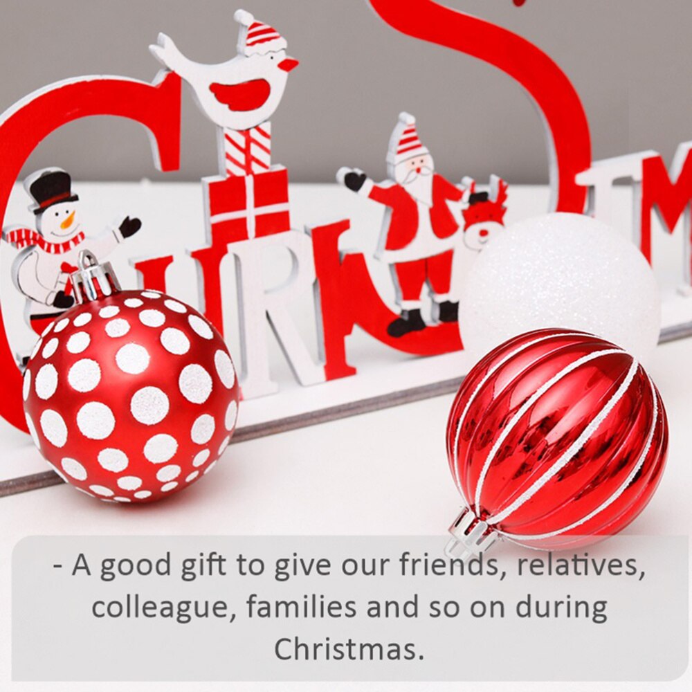 30pcs Christmas Party Hanging Christmas Ball Set Scene Layout Props (Red)