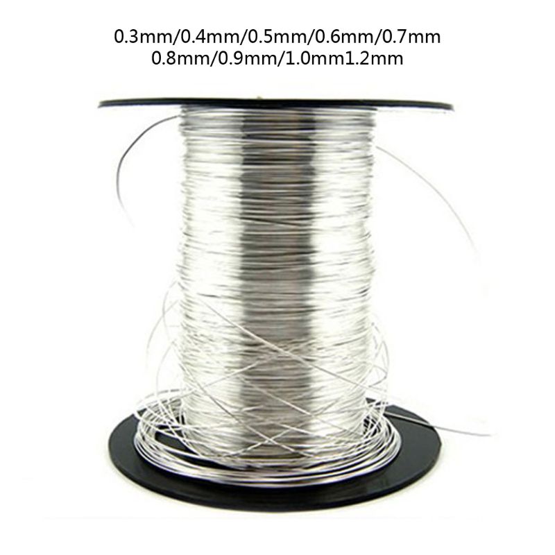 Alambre de plata de ley 925 de 1 M para fabricación de joyas, 0,3/0,4/0,5/0,6/0,7/0,8/0,9/1,2mm