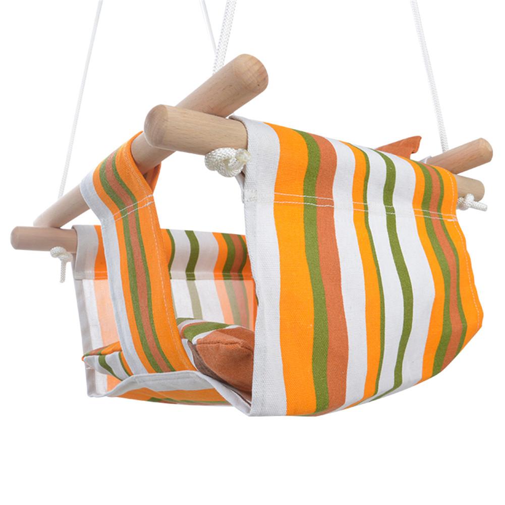 Børnehave baby lærred gyngestol træ indendørs udendørs lille gyngekurv baby gynge gyngestol uden måtte