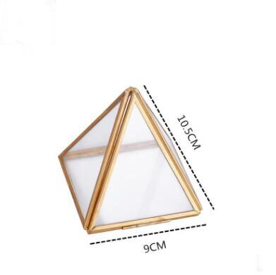 Geometryczne przezroczyste szklane pudełko na biżuterię Tabletop sukulenty pojemnik domowa biżuteria robić przechowywania szkła dekoracja rzemieślnicza: D